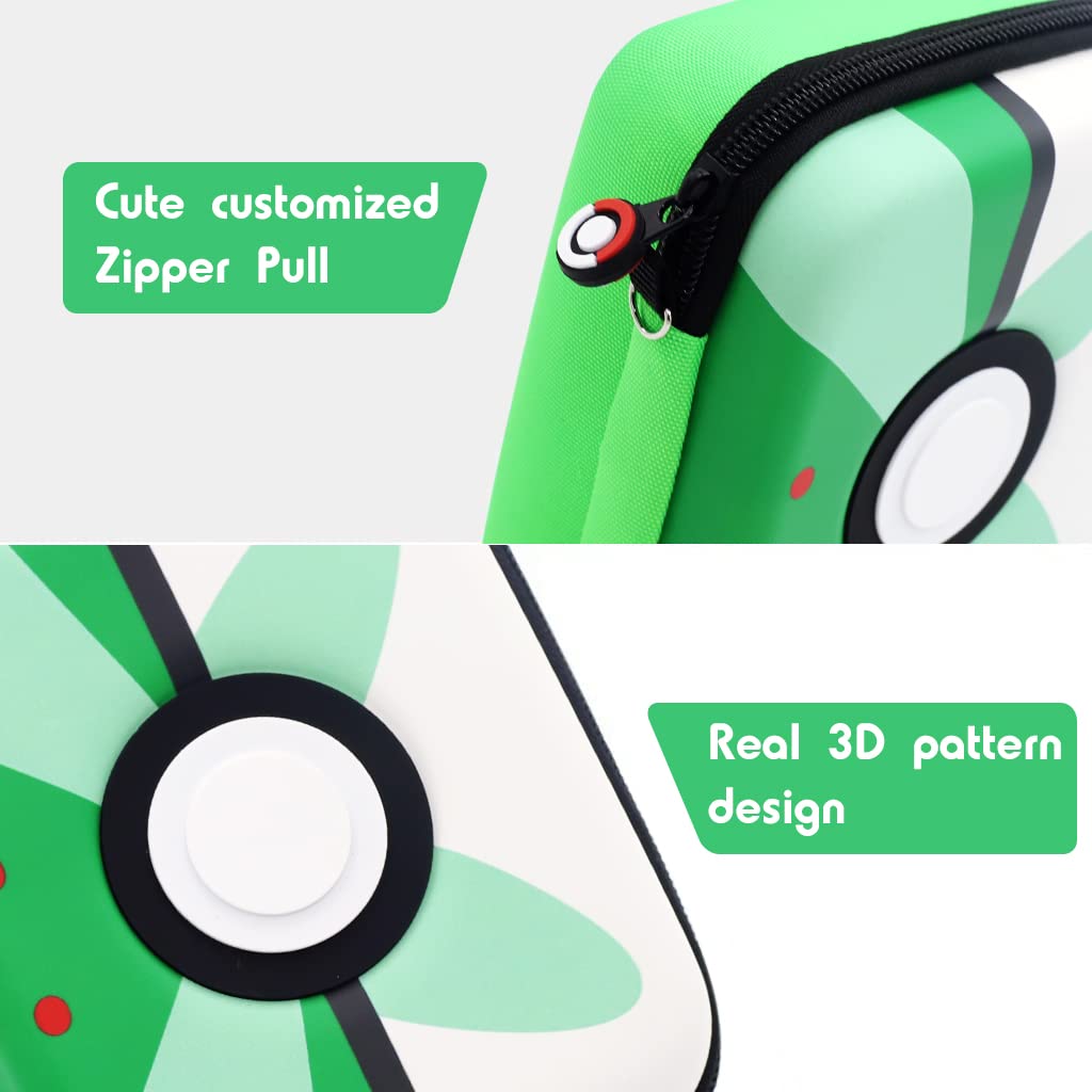 PATPAT Poke-mon Trading Cards Holder Organizer for 200 Trading Cards Game Cards EVA Hard Case Poke-mon Cards Collection Bag Poké Ball Game Cards Case Gifts for Kids Boys Girls, Green