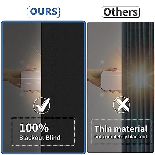 HASTHIP® Portable Blackout Shades Blinds for Windows 118 x 57 Blackout Material for Perfect Sleep Baby Nursery Travel or Office Use Light and UV Blocking Insulated Cooling Effect 3 PCS