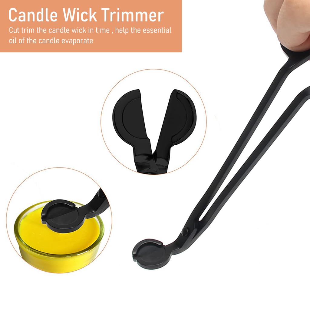 HASTHIP 3 in 1 Candle Accessory Set, Candle Wick Trimmer, Candle Snuffer, Candle Wick Dipper, Gift Packing,Essential Supplies for Scented Candle Lover (Gold)