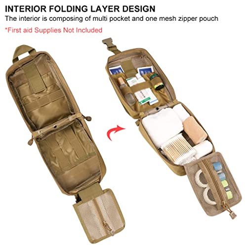 Proberos® First Aid Box for Medical Emergency Kit, Heavy Duty and Large Capacity Military Grade Rip-Away Ifak Pouch for Sports, Hiking, Camping, Traveling (Bag Only) 3 PCS