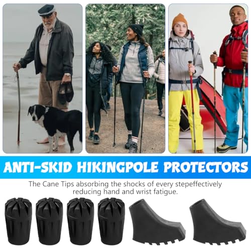Proberos® 12PCS Trekking Stick Base Set Hiking Pole Accessories with Rubber Tips Replacement for Walking Skiing Poles Essential Outdoor Gear Enthusiasts