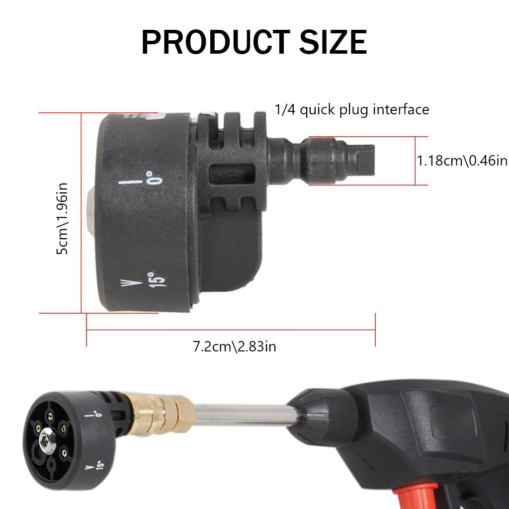 HASTHIP Car Washer Nozzle - Rotationally Adjustable Washer Nozzle - 6 Modes Multifunctional - ABS Material High-Pressure Car Washer Machine - Universal Car Washer Nozzle for Cleaners