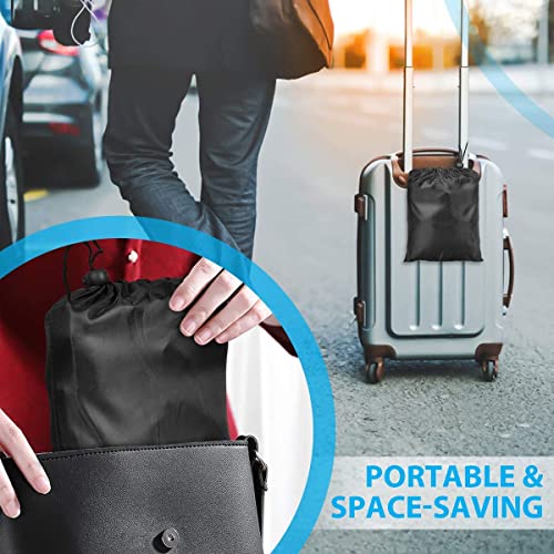 HASTHIP® Airplane Footrest Hanging Travel Rest with Storage Bag Airplane Accessories Hammock Portable Plane Leg Provides Relaxation Comfortable for Long Flight Black 2PCS