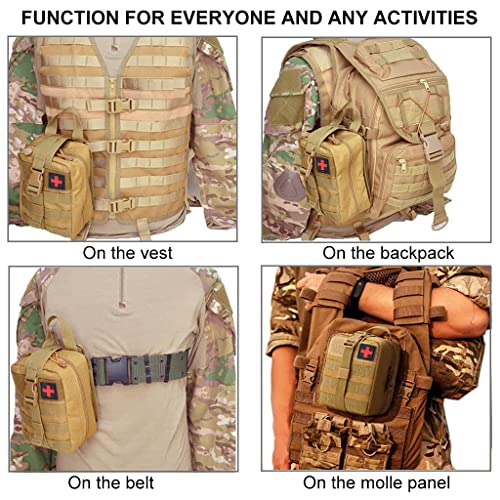 Proberos® First Aid Box for Medical Emergency Kit, Heavy Duty and Large Capacity Military Grade Rip-Away Ifak Pouch for Sports, Hiking, Camping, Traveling (Bag Only) 3 PCS