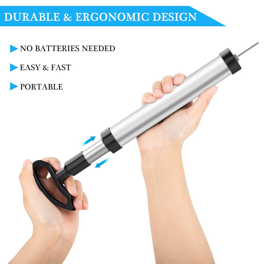 Proberos Manual Air Pump Basketball Air Pump 10 Inches Air Pump with Interchangeable Nozzles, Needles & Extension Hose Universal Air Pump for Basketball, Soccer Football, Tyre