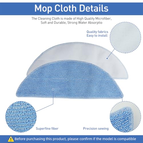 HASTHIP® 39PCS Replacement Parts for Ecovacs Deebot Y1 Pro Robot Vacuum Cleaner Replenishment Kit Accessories Includes 4 Microfiber Pads Side Brushes Filters Cleaning Brush