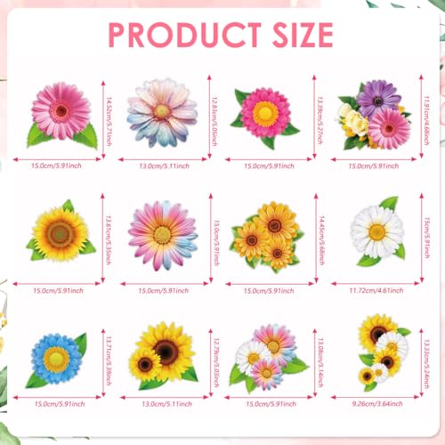 PATPAT® 48Pcs Sunflower Flower Summer Theme Birthday Party Decorations Items, Multicolour Hanging Swirls Ceiling Decoration iItems Streamers Party Decorations for Home, Baby Shower, Easter