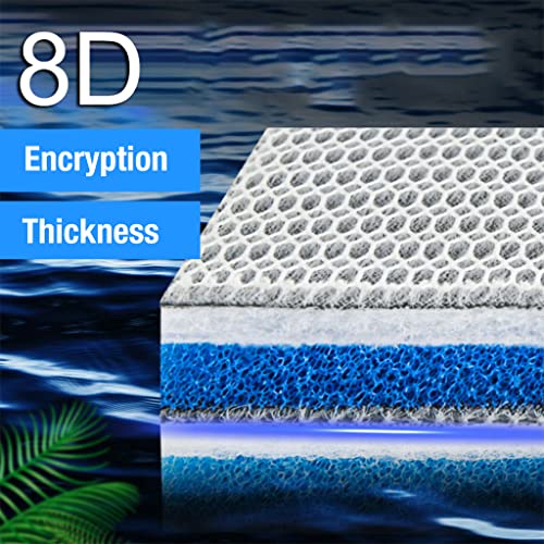 Qpets® 30 x 40cm Aquarium High Density 8 Layer Cotton Reusable Pad Fish Tank Sponge Cuttable Filters for Medium Tanks 2PCS