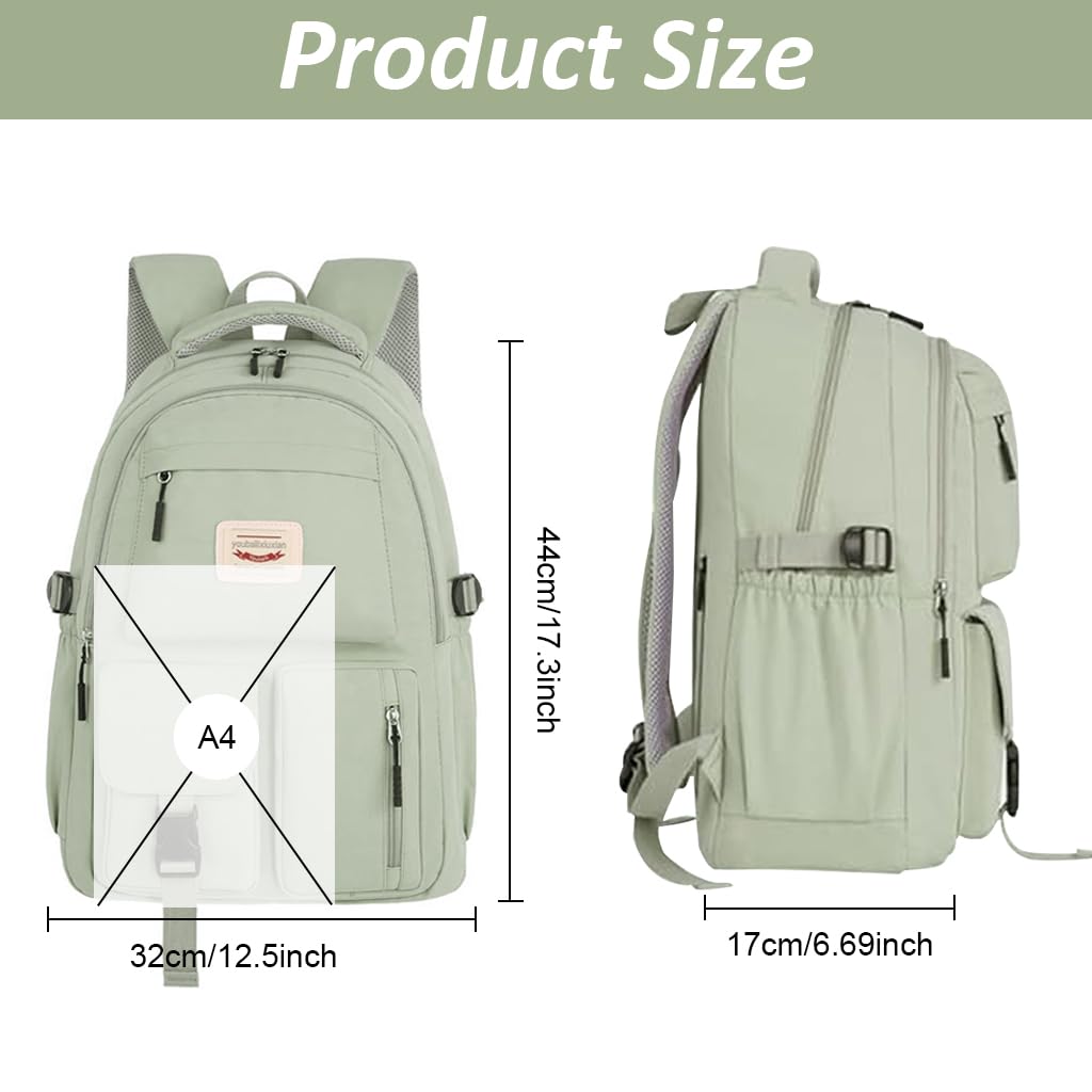 PALAY Women Travel Backpack Casual Backpack Kawaii Pure Color School Backpack Lightweight Nylon Backpack Multi Compartment Fashion Backpack for Travel, School