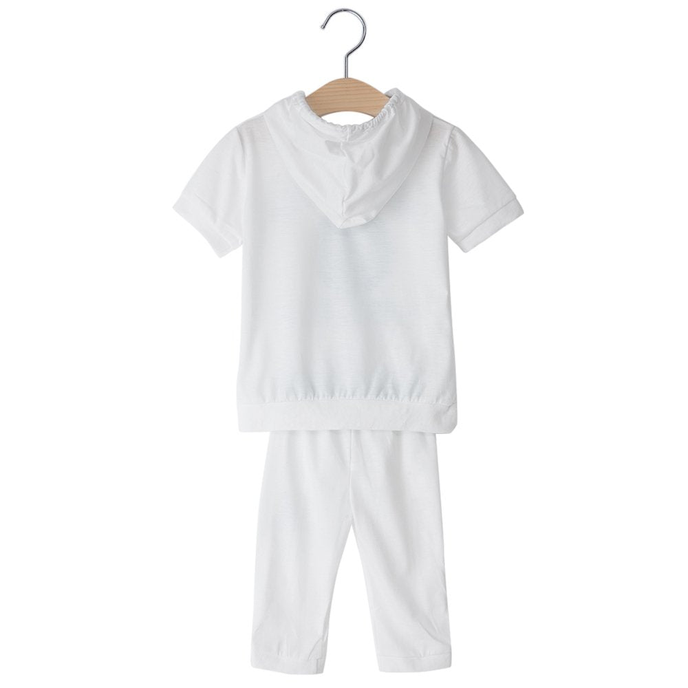PALAY Short-sleeve T-shirt Hoodies Unisex Letter Print Soft Coton Sport Suit for Kids