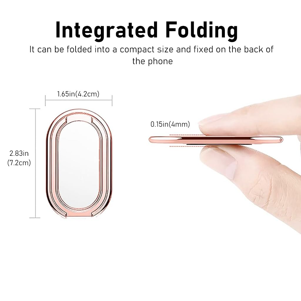 ZORBES Metal Mobile Stand for Table, Foldable Phone Holder 3M Self-Adhesive Mobile Holder Folding Phone Grip Holder Universal Desktop Phone Stand Mobile Ring Holder for Most Smartphone, Tablet