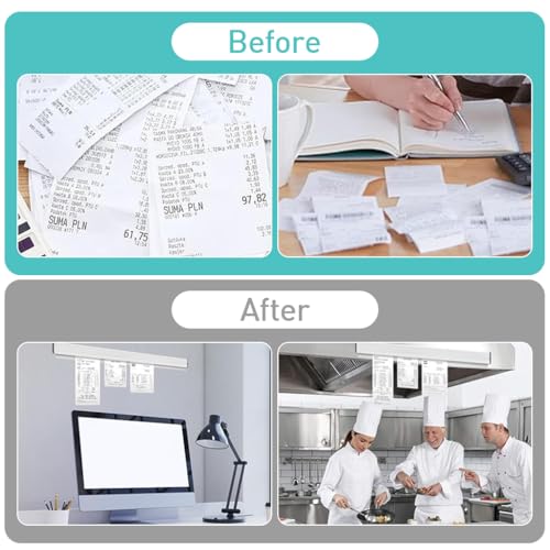 HASTHIP® Ticket Holder Receipt for Restaurant 19.6 Inches Metal Order Tab Grabber No Drill Kitchen Office Cafes Bars 3PCS