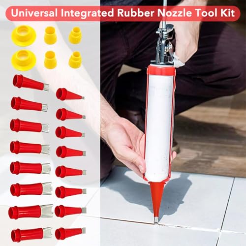 Serplex® 48PCS Nozzles for Caulking Gun Stainless Steel Replacement with 6 Adapter Universal Glass Adhesive Acrylic Caulk Rubber Sealant Latex
