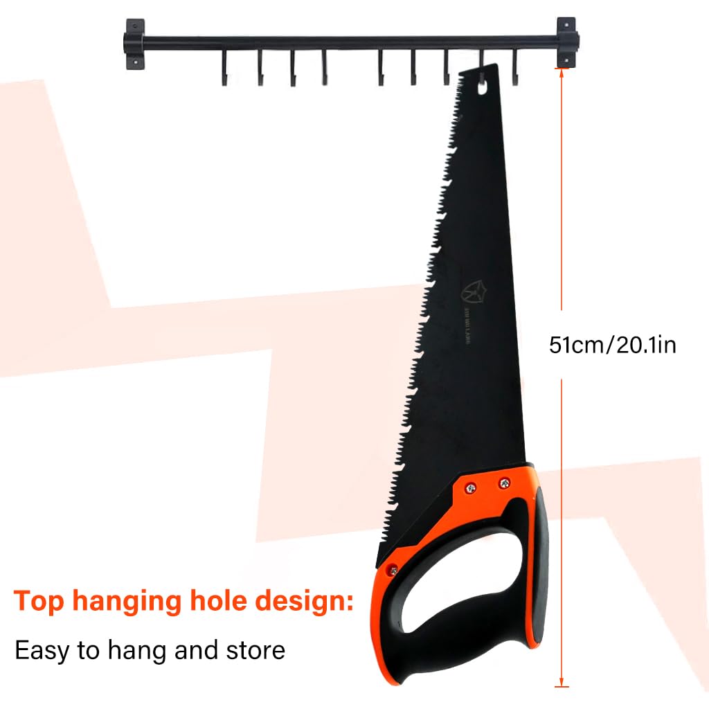 HASTHIP 45cm Hand saw for Wood, Plywood Cutting, Heavy Duty Manganese Steel Heat Treated Handsaw for Pruning, Gardening, High Cutting Efficiency, Hand-Crafted Tool for Carpenter