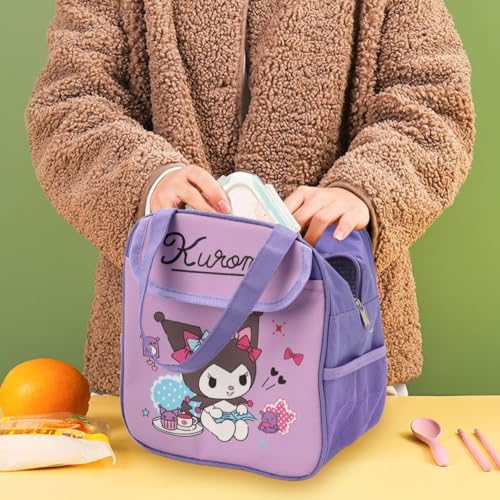 HASTHIP® Kuromi Lunch Box Bag Handbag 3PCS