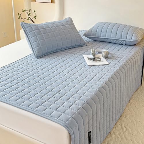 HASTHIP® Thin Bed Mattress 59x78 inches Cotton Sheet Waterproof Anti-Allergy Fitted Elastic Corner Straps Machine Washable All Season 2PCS