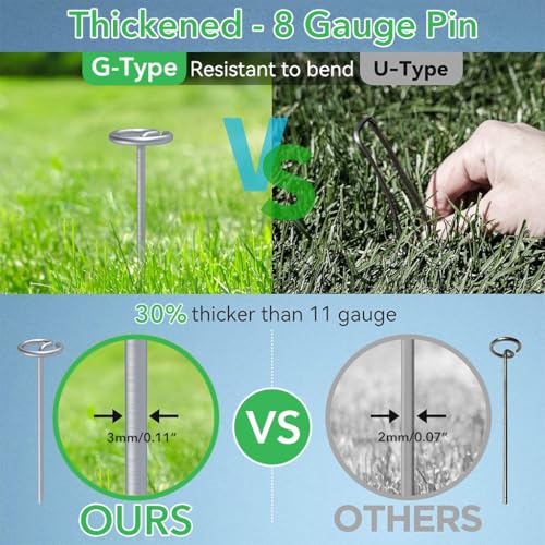 HASTHIP® 90PCS Garden Landscape Staples for Securing Fabric Outdoor Heavy Duty Tent Stakes Multi Camping Windproof Nails Hard Steel Ground Pegs
