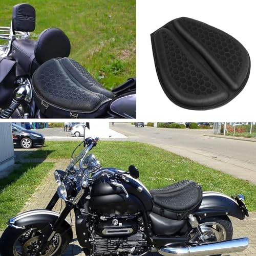 STHIRA® Motorcycle Seat Cushion Gel For Bike Detachable Cycle Cover High Density 3D Honeycomb Structure Shock Absorption Breathable Universal Pad For Long Rides 3 PCS