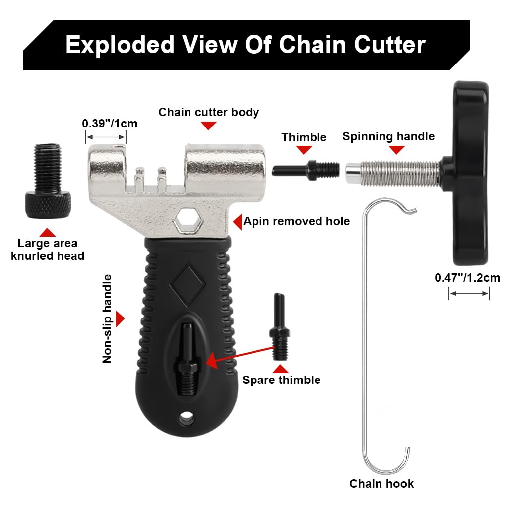 Serplex Bike Chain Tool for Bike Maintenance Universal Bike Chain Tool for 3/32 Inches Chain, 3/16 Inches Chain, 5-10 Speed Chain Repair Removal Bicycle Chain Splitter Cutter Rivet Remover