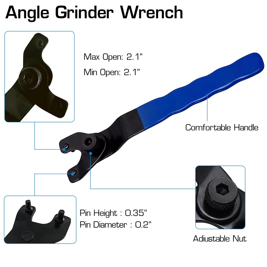 Serplex Angle Grinder Wrench Attachment Angle Grinder Nut 4PCS Grinder Flange Nut 5/8-11 Grinder Nuts Compatible with Dewalt Milwaukee Makita Bosch Ryobi Black Decker Grinder Parts