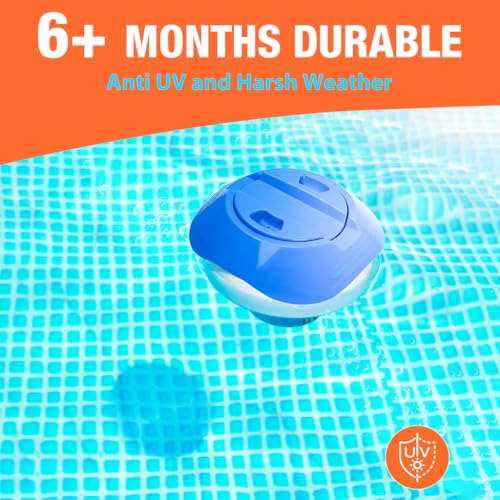 HASTHIP® Pool Chlorine Floater 7 Inch Adjustable Floating Dispenser for 3 Inch Tablets Large Capacity with Durable Lid Collapsible Design for Swimming Pool Hot Tub Spa Accessories 3PCS