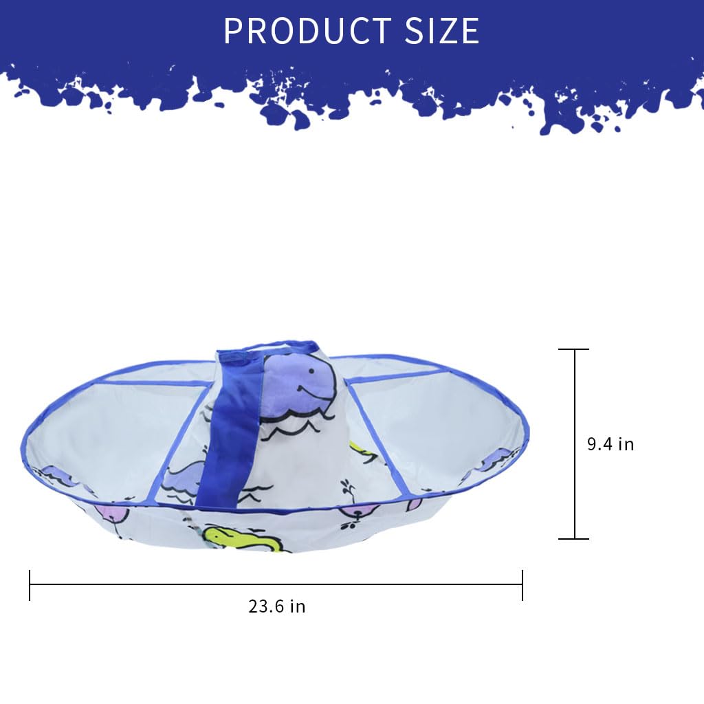 SNOWIE SOFT Haircut Cape for Kids, Cute Umbrella Hair Cutting Cape, Clear Foldable Salon Barber Cape Cloak Hair Catcher for Boys Girls - Adjustable Neck Size, Waterproof