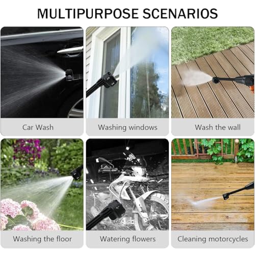 HASTHIP® Car Pressure Washer Nozzle Rotationally Adjustable 6 Modes Multifunctional ABS Material High-Pressure Universal for Cleaners 3 PCS