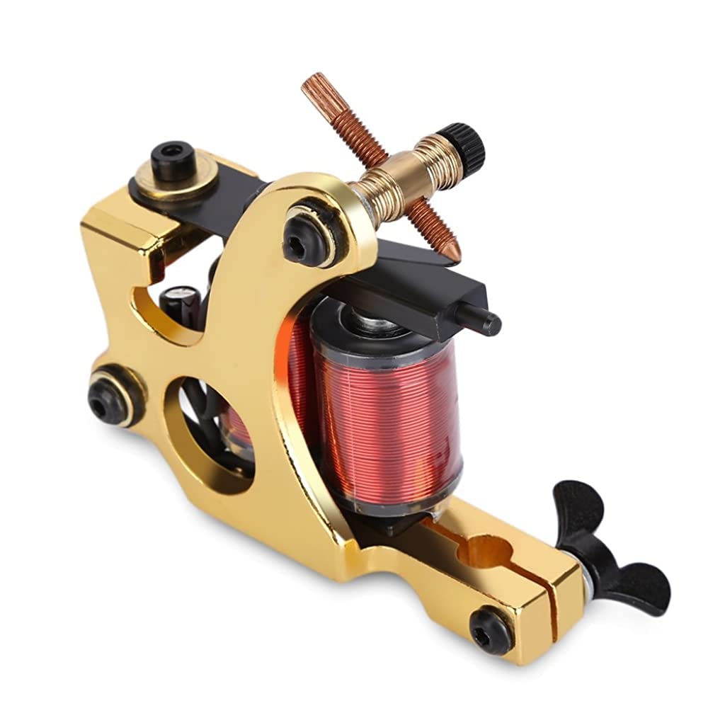 MAYCREATE Tattoo Coil Liner Shader Gun, 1 Tattoo Machine Gun (Gold)