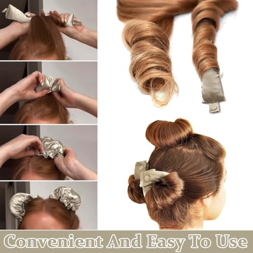 MAYCREATE Heatless Hair Curler,Heatless Curling Rod Headband,No Heat Curlers Headband Hair Curling Ribbon For Long Hair Rollers Hair Band Soft No Heat Hair Curlers for Overnight