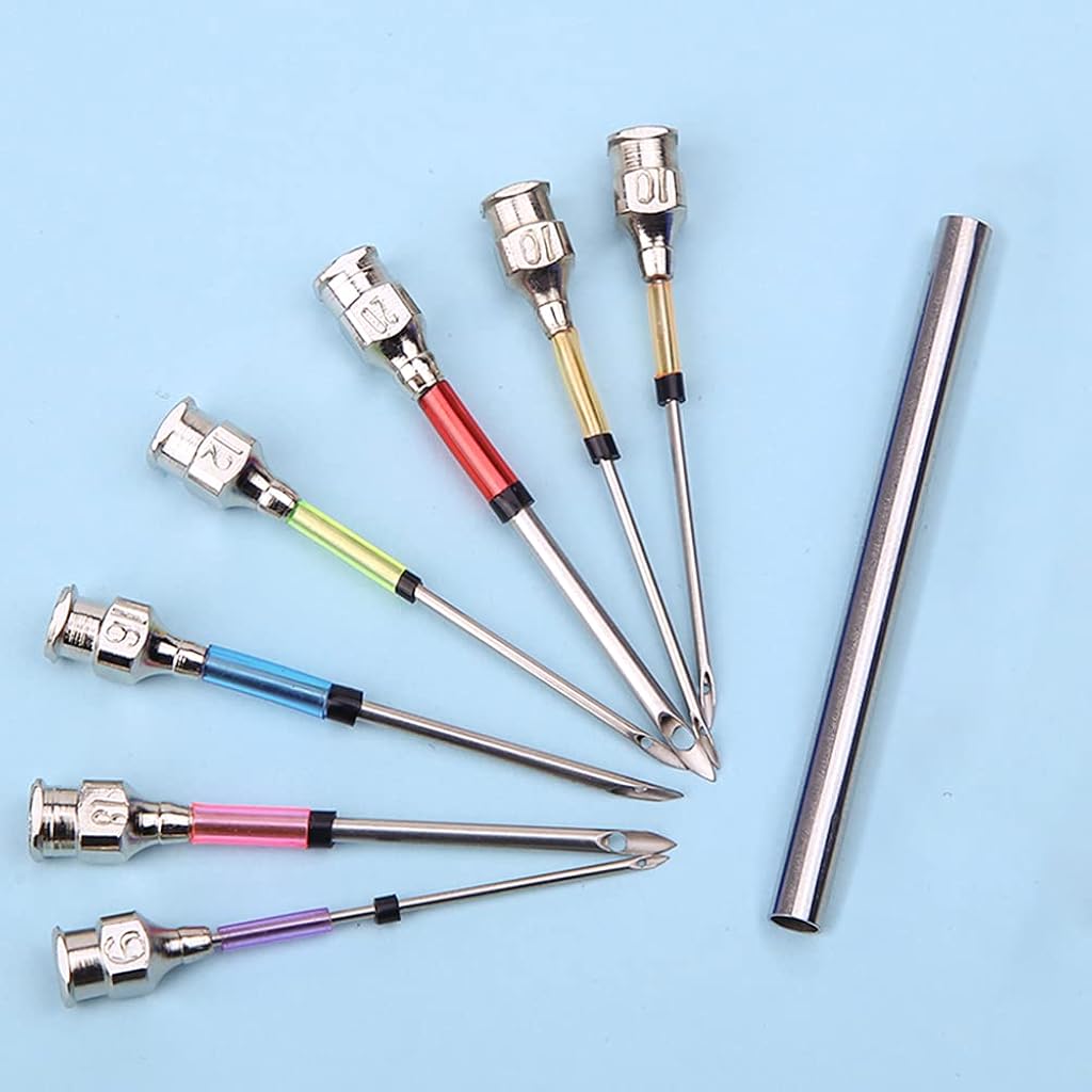 HASTHIP 15 Pcs Tufting Punch Needles Kit for Women Girl with Different Thickness Pinholes,Embroidery Stitching Punch Needle for Cross Stitch Tools Knitting Needle Art Handmaking Sewing