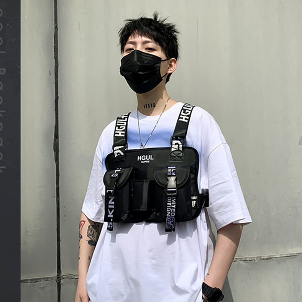 PALAY E Chest Bag for Men Women, Stylish Tactical Vest Chest Bag, Adjustable Rig Bag for Hiking, Camping, Night Running, Exercise