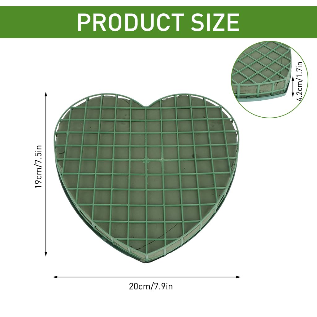 HASTHIP Heart Shape Floral Foam Frame for Wedding Car Flower Decoration Strong Suction Cup Flower Arrangement Frame with Floral Foam Wall Room Decor Floral Foam Heart Shape Frame, 20x21cm