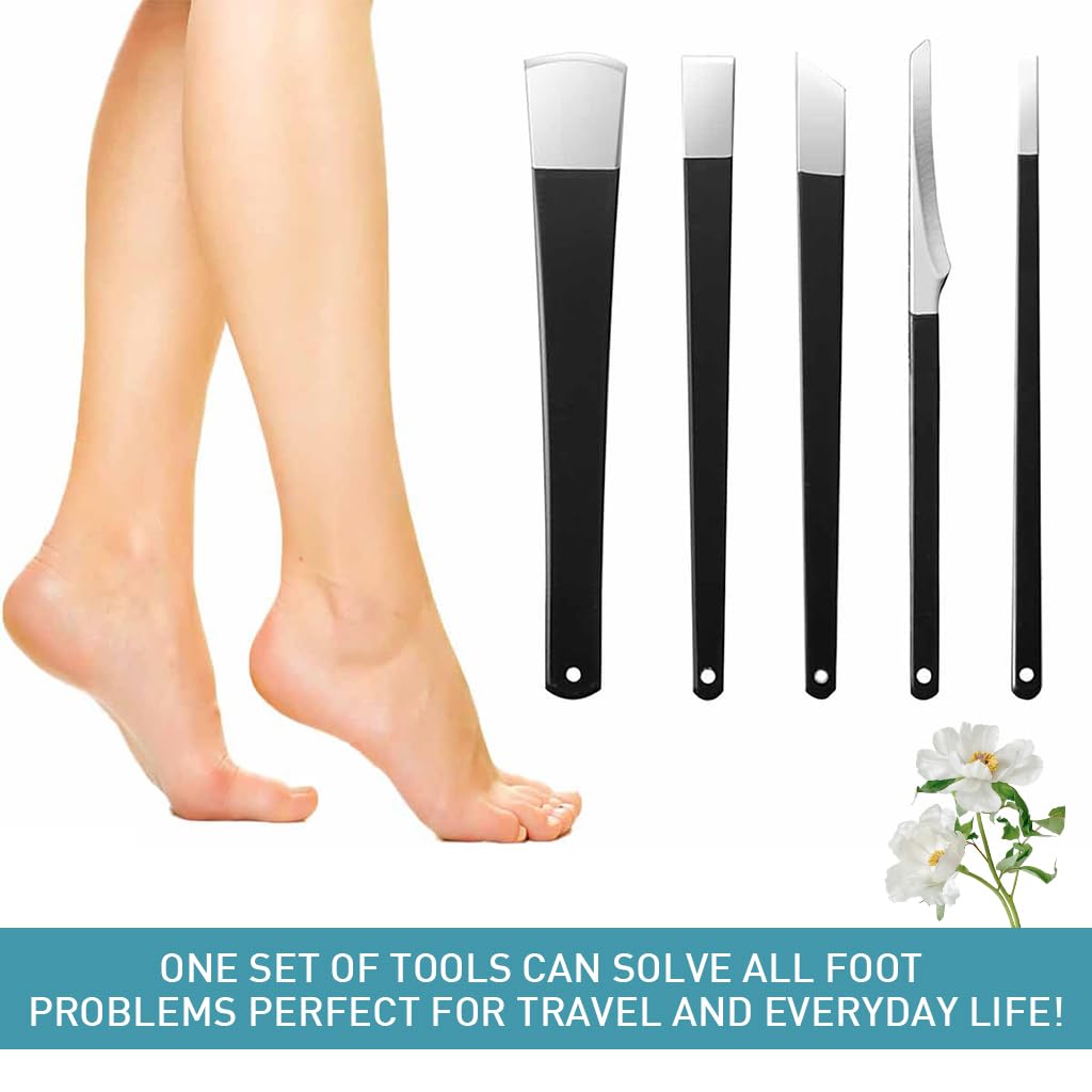 MAYCREATE 5 PCS Pedicure Shavers Set,Professional Foot File Dead Hard Skin Feet Heel Cuticle Callus Shaver Foot