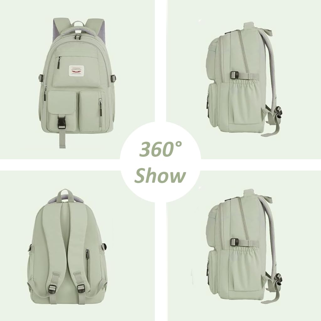 PALAY Women Travel Backpack Casual Backpack Kawaii Pure Color School Backpack Lightweight Nylon Backpack Multi Compartment Fashion Backpack for Travel, School