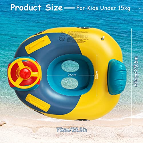 Proberos® Swimming Tube for Kids Under 15kg Baby Inflatable PVC Float Seat Pool Safe Anti-flip Over 2 PCS