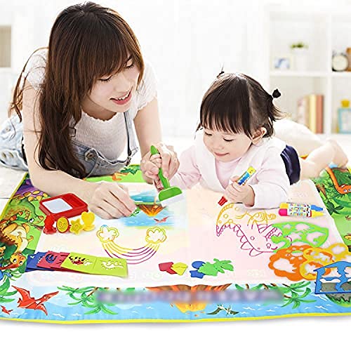 PATPAT Water Doodle Mat Aqua Drawing Painting Mat Large 110 x 70cm Mess Free Learning Toys for 2 3 4 5 6 Year Old Boys Girls Toddlers Birthday Gift