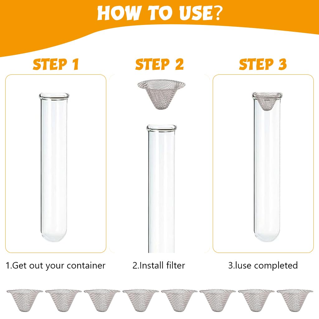 HASTHIP 20Pcs Fine Metal Pipe Screens 1/2 Inch Stainless Steel Bowl Screens Filters Cone-shaped Pipe Screens Reusable Screen Filters