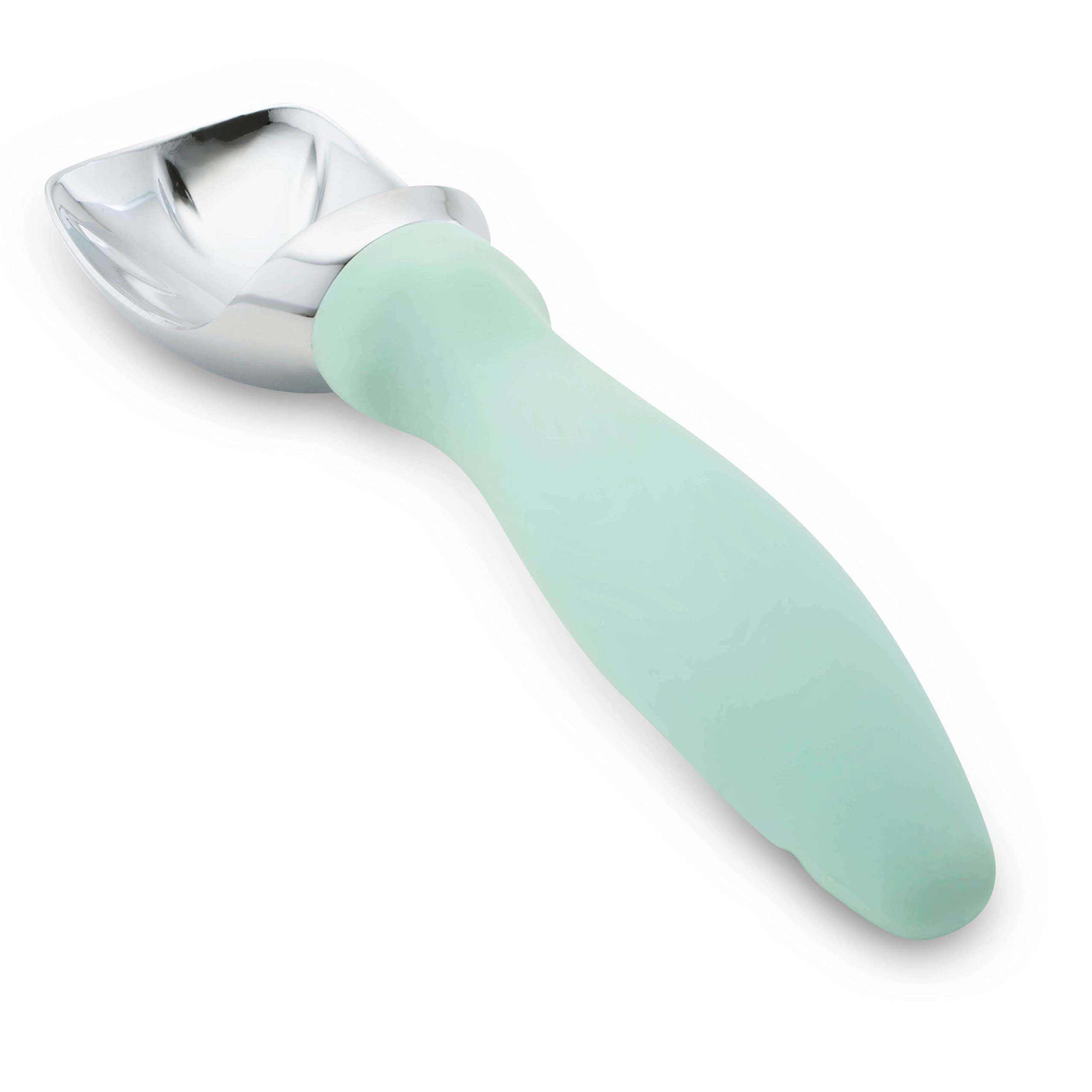HASTHIP Heavy Duty Ice Cream Scoop, Professional Metal Ice Cream Spoon with Anti-Slip Handle, Kitchen Tool Stainless Steel Ice Cream Scooper for Gelato, Sorbet, Cookie Dough (Mint)