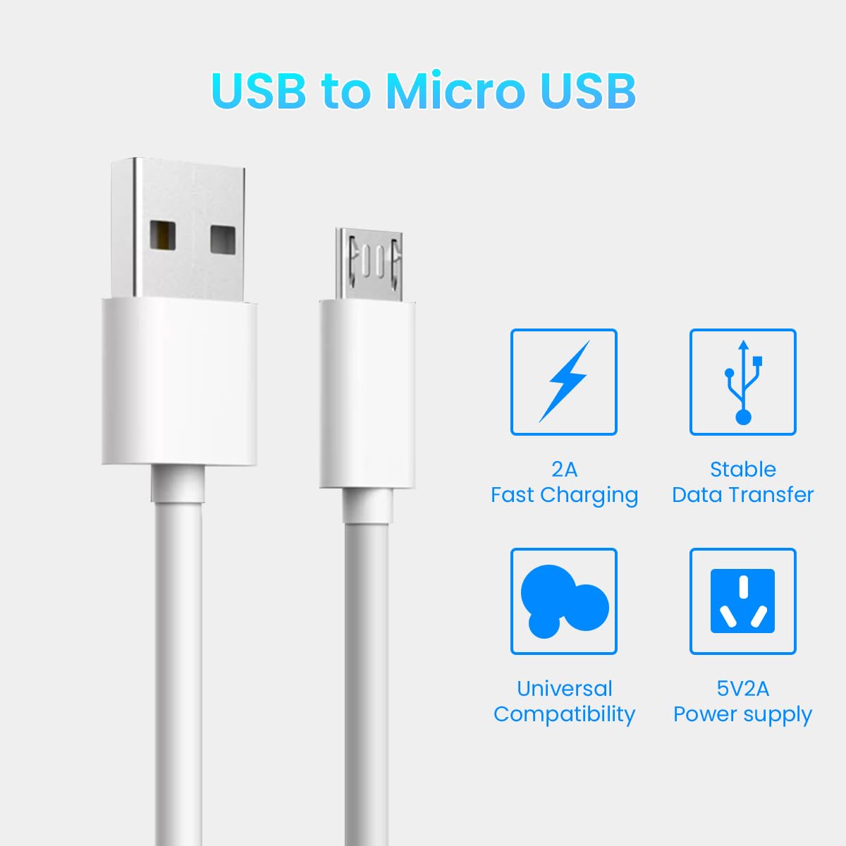 ZORBES 16.4Ft Micro USB Extension Cable Long Extension Cable for Security Camera Extension Charging CableExtension Cable Compatible with Mi 360° Home Security Camera, Micro USB Enabled Devices