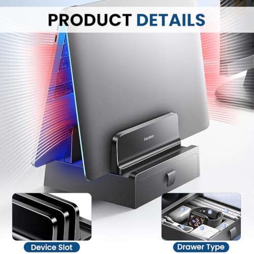 ZORBES® Vertical Laptop Stand with Drawer