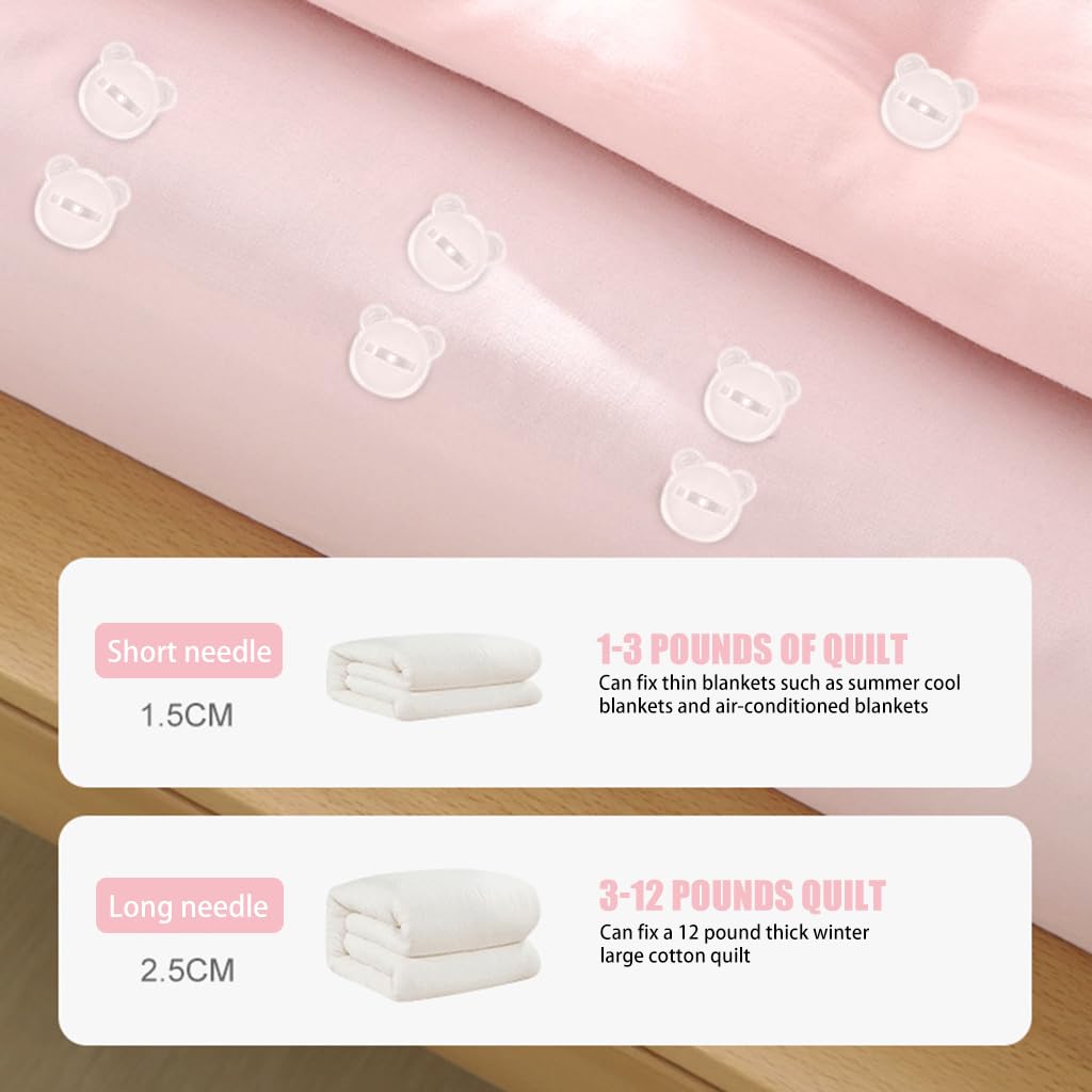HASTHIP Quilt Basting Gun Quilting Pin Bed Sheet Grippers Machine Quilting Safety Tacks Gun with 220Pcs Long & Short Soft Pins Removable Quilting Safety Tacks