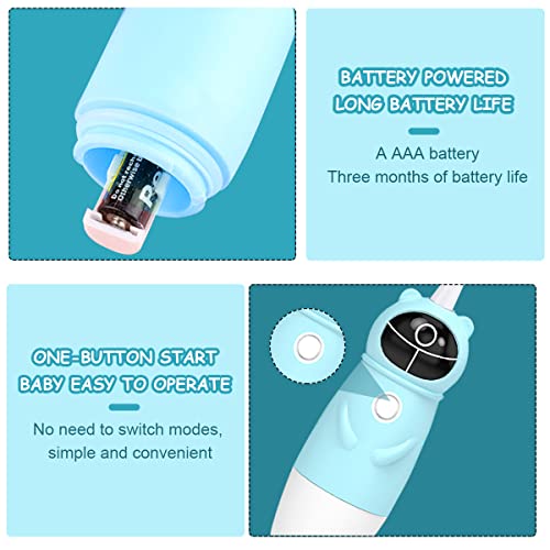 HANNEA Electric Toothbrush For Kids with 3 Brush Head, Soft Dupont Kids Electric Toothbrush with LED Light Design, Battery Powered U Shaped Toothbrush For Kids, Automatic Brush for Kid 8-12, 2-5