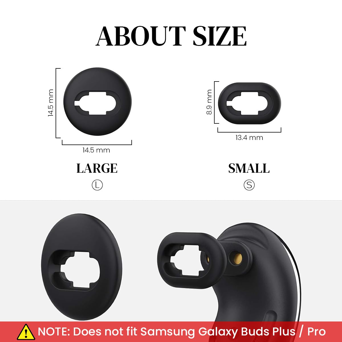 Verilux 6 Pairs Earbuds Tips for Galaxy Buds Live, Protective Ear Tips Silicone Eartips Adapter Ear Wing Tips Replacement Rubber Earbuds Tips Non-Slip Sound Leakproof Earbuds Cover Accessories (S/L)