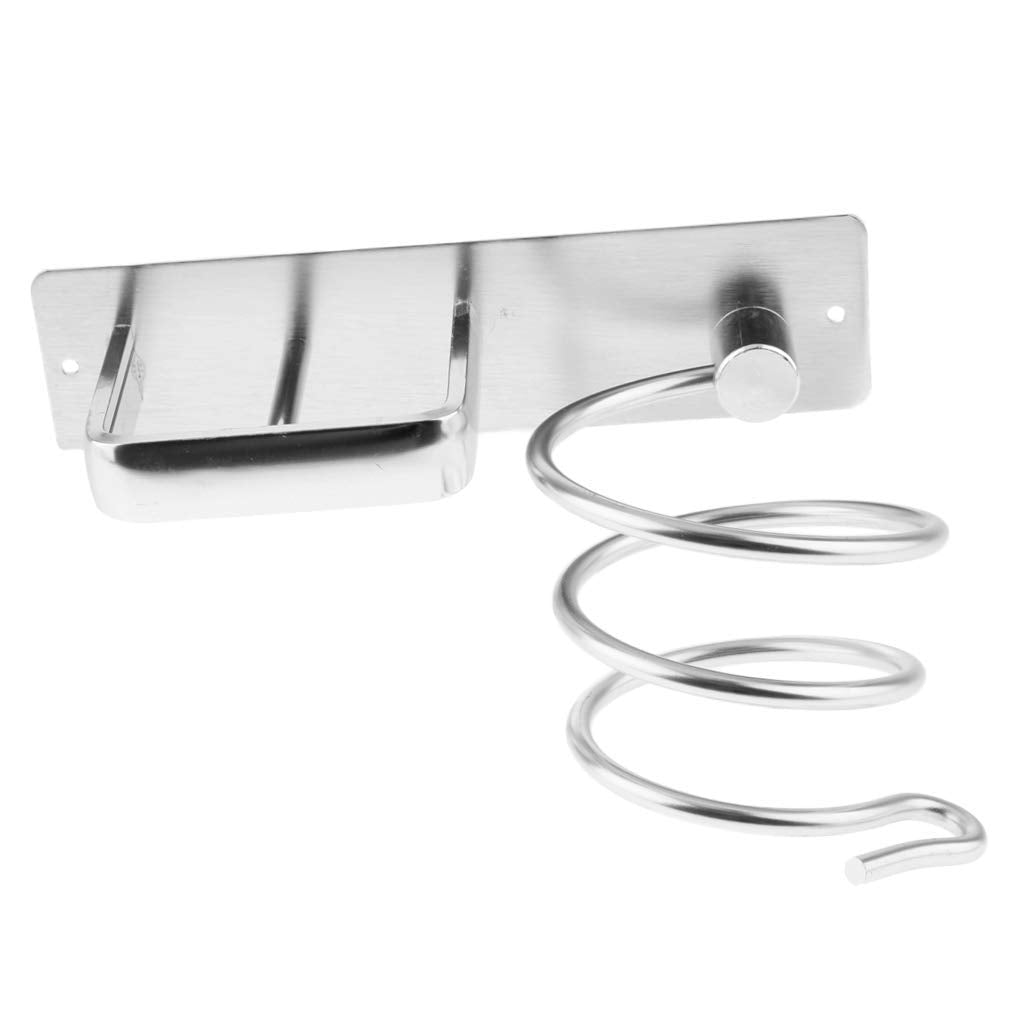 HASTHIP Professional Wall Mounted Blow Hair Dryer Holder Shelf Rack Stand Hanger Straightener Organizer with Two Holes Rack