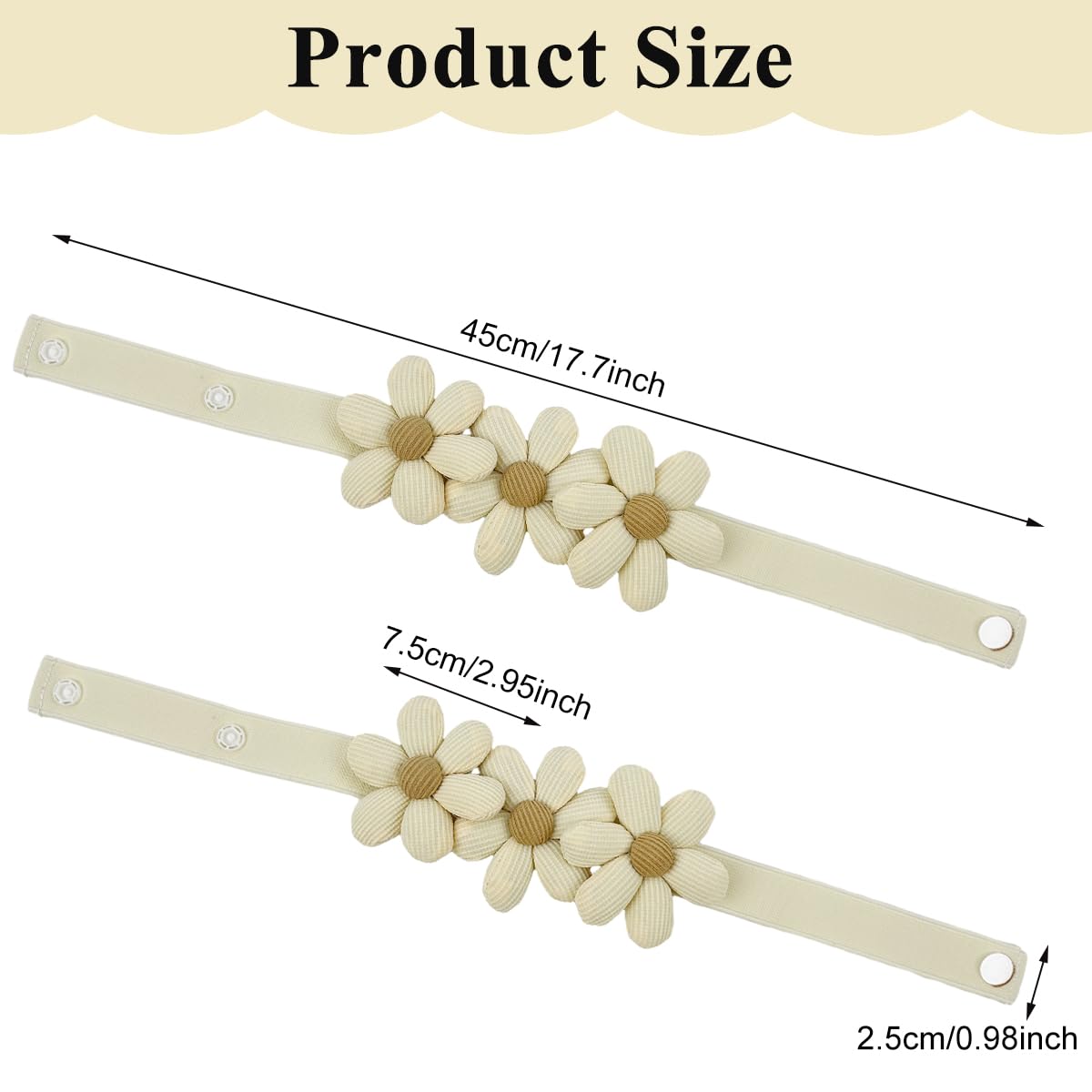 HASTHIP Curtain TieBacks, 2 Pack Pearl Curtain Tie Backs, Modern Decorative Curtain Holdbacks Holder with Elastic Cord Drapes Clips Buckle for Thin or Thick