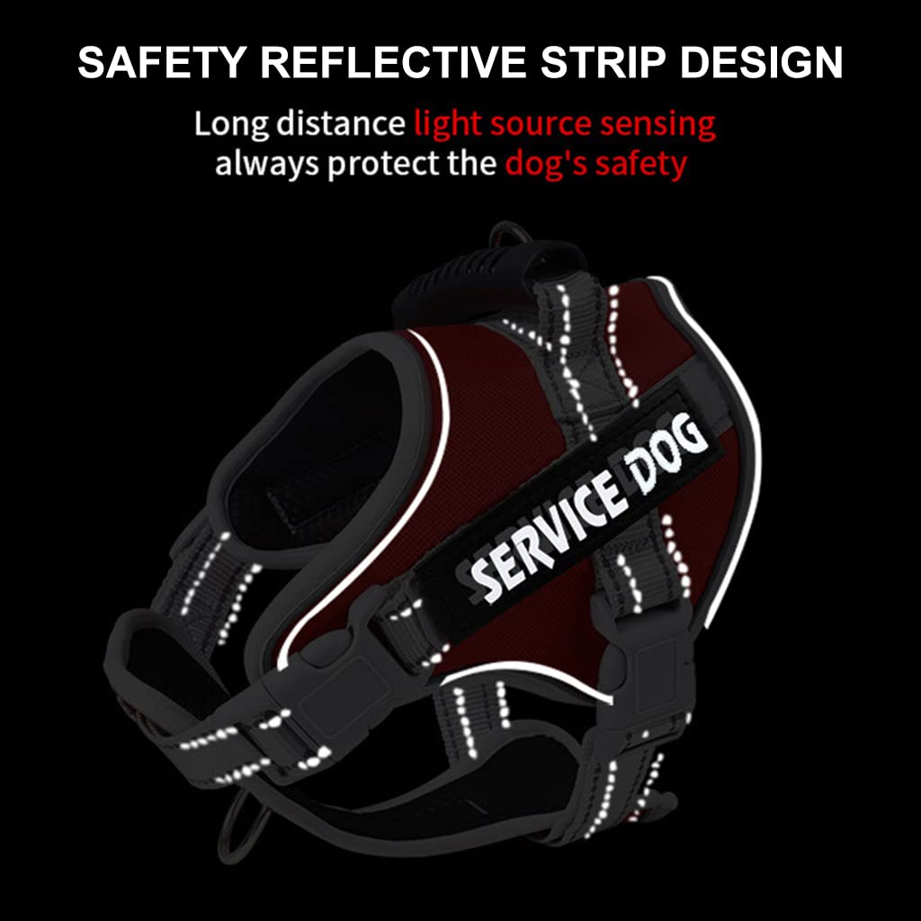 Qpets D-Ring Body Belt for Dogs, Dog Harness for Large Dogs with Safety Reflective Strip, Quick Release Buckle Adjustable Size Easy Control Handle for Medium Large Dog for 23-30kg(L)