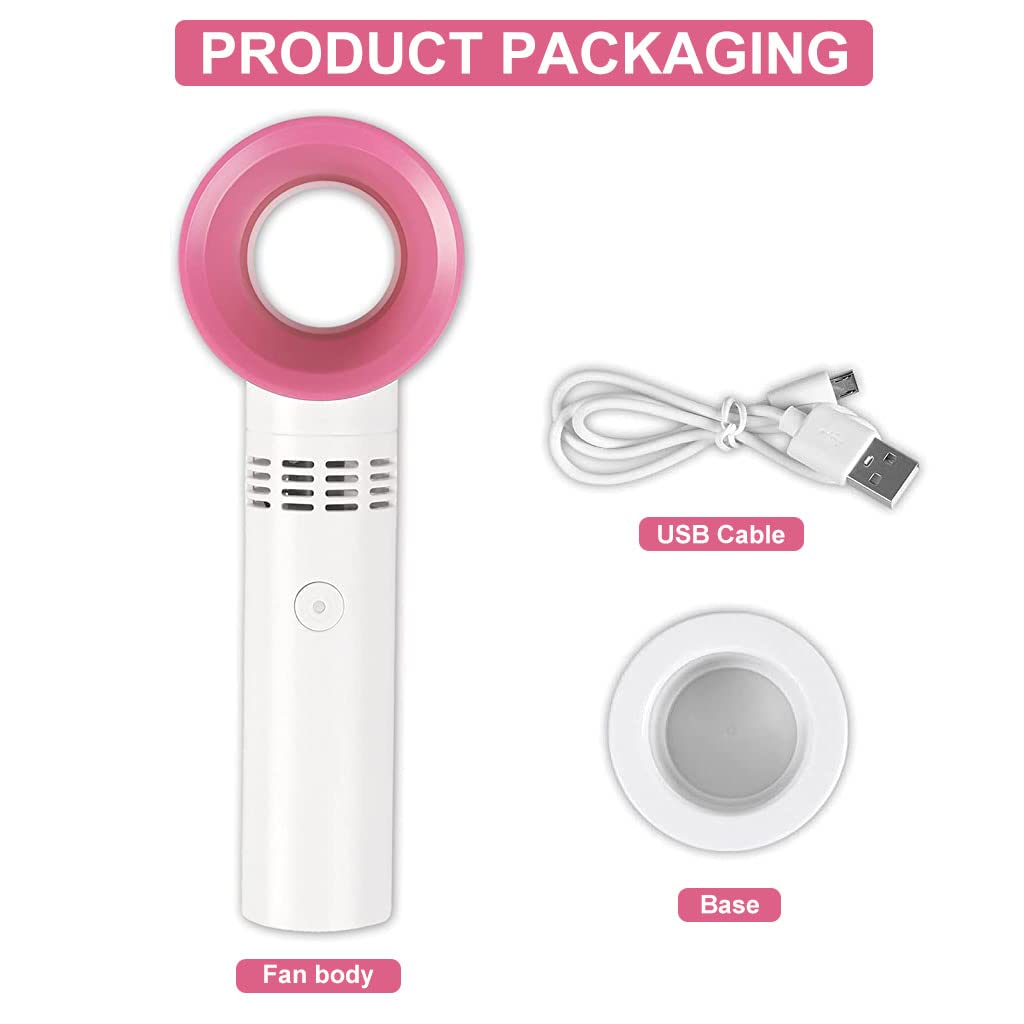 ZORBES Mini Portable Fan, 3 Speed Personal Small Fan for Desk Fan with Base, Handheld Fan Pocket Fan Mini Fan Desktop Fan Cool Wind USB Fan Rechargeable Hand Fan for Women Makeup Indoor Outdoor Travel Office