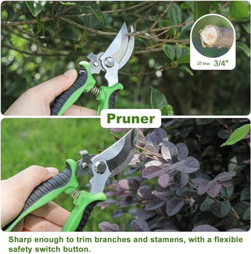 HASTHIP 8 Pcs Gardening Tools Set - Aluminum Alloy Steel - Garden Planting Tools - Gardening Tools Kit For Home Garden - Gardening Tools Kit Set - With Tote Tool Bag - Suitable For Garden Patio