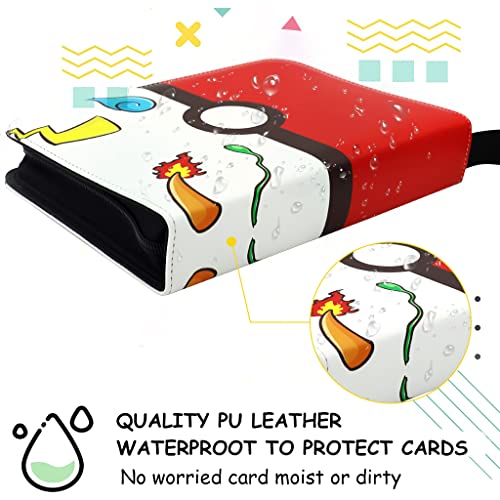 PATPAT® Poke Mon Binder Cards Collector Album Holder For 400 Cartoon Prints Zipper Bag Trading Card Collection Case Gift Kids Boys Girls Red 2PCS