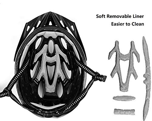 Proberos PC AND EPS Lightweight Cycling Helmet for Men and Women (Black and White, Suitable for 57 - 63cm Head Circumference) Inner Material: Expanded Polystyrene